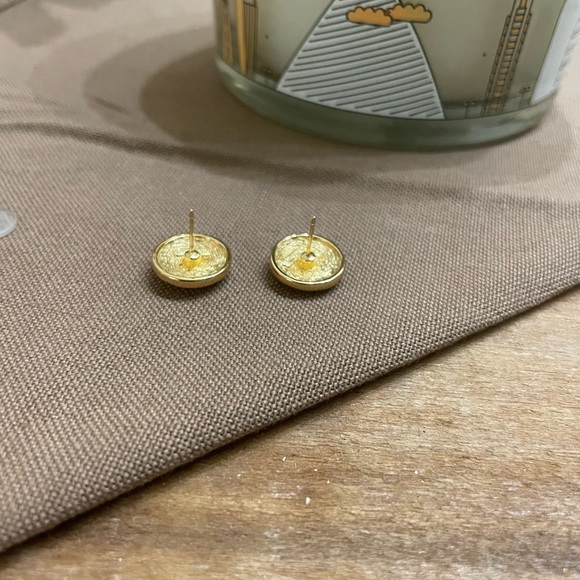 Vintage Christian Dior Rhinestone/Gold Tone Post Earrings - Picture 5 of 7